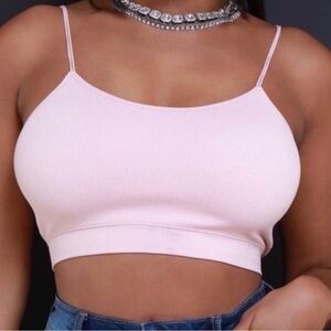 Boutique | Pink Blush Ribbed Crop Top
